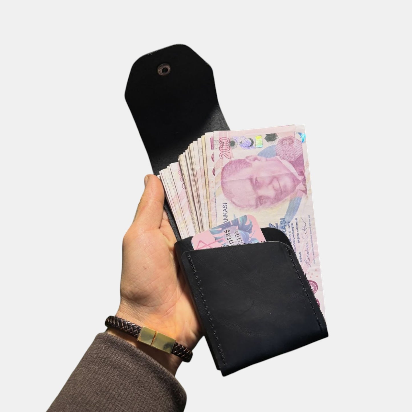 Derivica™ El Yapımı Hakiki Deri Erkek Cüzdanı